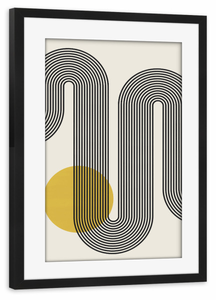 Poster mit Rahmen schwarz "Line geometry D" artboxONE - Abstrakt - Abstract,Traits,Expressionist,Stains,Strokes,Lines,Modern,Watercolor,Oil,Acrylic