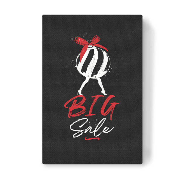 Leinwandbild "Christbaumkugel-Spielzeug schwarz" artboxONE - Typografie,Weihnachten