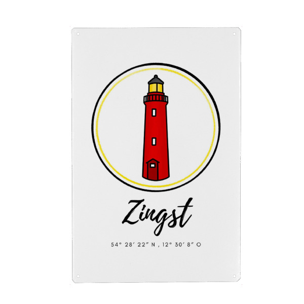 Holzbild "Leuchtturm Zingst Fischland Darß" artboxONE - Reise,Architektur,Reise / Strand und Meer