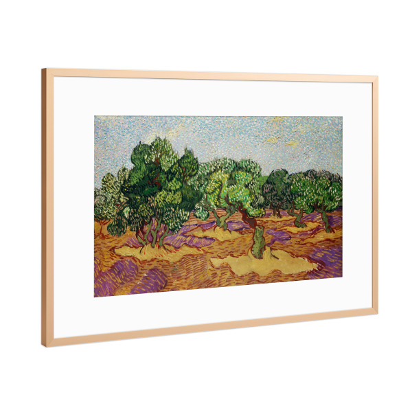 Poster mit Rahmen Kupfer "Landschaft mit Olivenbäumen" artboxONE - Natur,Reise,Für Mama,Für Papa