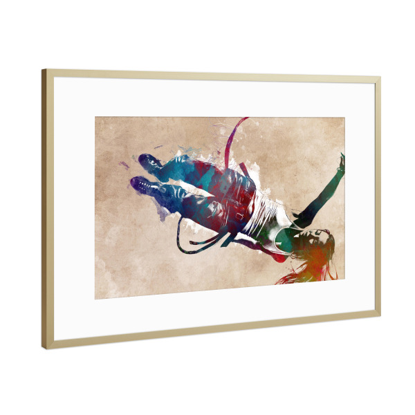 Poster mit Rahmen Gold "Bungee-Sprung-Sportkunst A" artboxONE - Sport,Sport / Motivation - Bungee,Bungee,Sport,Sprung,Bungee-sprung