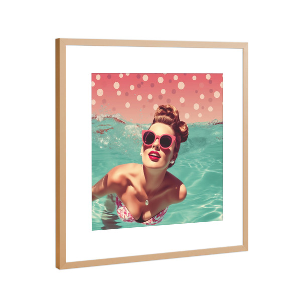 Poster mit Rahmen Kupfer "1950 Pink Glamour Girl No4" artboxONE - Abstrakt,Menschen,Fiktion