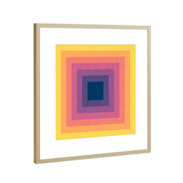 Poster mit Rahmen Gold "Gradient squares C" artboxONE - Abstrakt,Geometrie