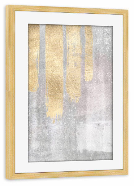Poster mit Rahmen kiefer "Rosa und graues abstraktes B" artboxONE - Abstrakt - Rosa,Gold,Abstrakt,Dekorativ,Heimdekoration