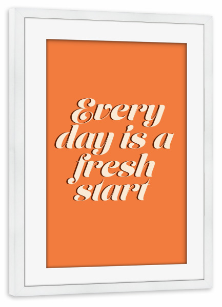 Poster mit Rahmen weiß "Neuanfang" artboxONE - Typografie,Natur,Menschen,Lehrersprüche,Lustig