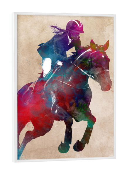 Poster mit weißem Rahmen "Reitsportkunst B" artboxONE - Sport,Sport / Motivation - Pferd,Reiten,Reiten,Sport,Illustration