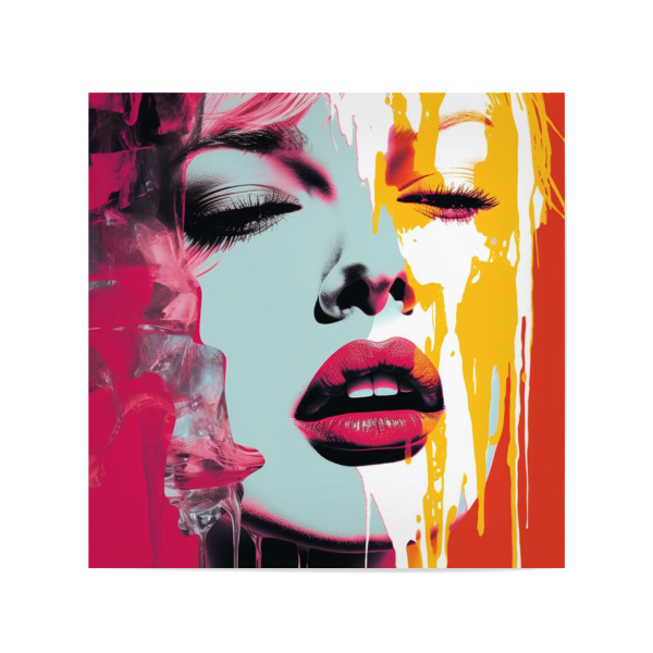 Poster 20x20 cm "EISROSA" artboxONE - Fashion,Für Mama - Popart,Winter,Eis,Gesicht,Frau