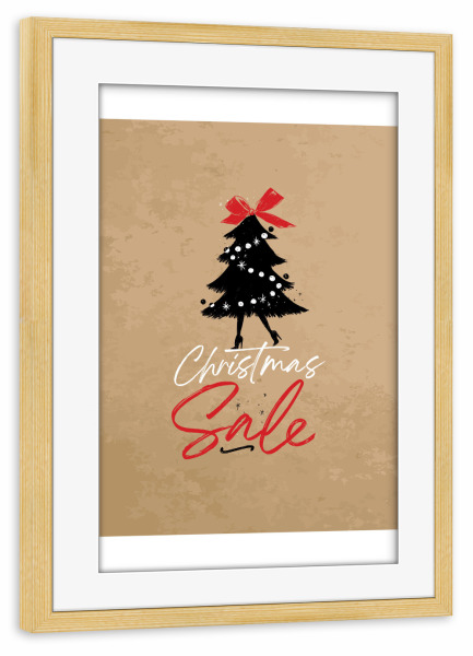 Poster mit Rahmen kiefer "Weihnachtsbaum basteln" artboxONE - Typografie,Fashion,Weihnachten