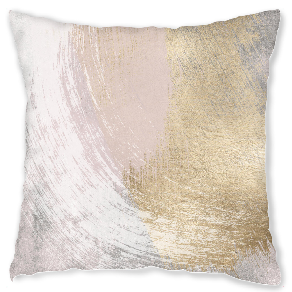 Design-Kissen "Rosa und graues abstraktes P" artboxONE - Abstrakt - Rosa,Gold,Grau,Abstrakt,Dekorativ,Dekor,Heimdekoration