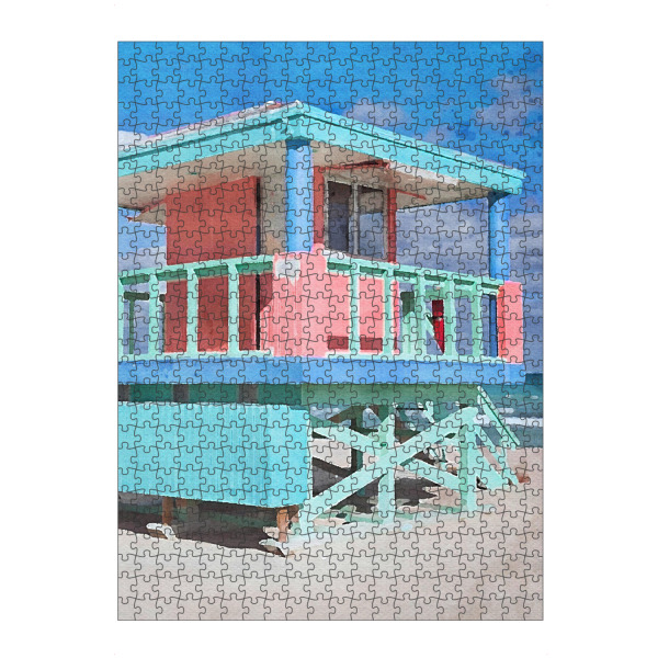 Puzzle Ravensburger "Rettungsschwimmerstand K" artboxONE - Architektur,Reise / Strand und Meer