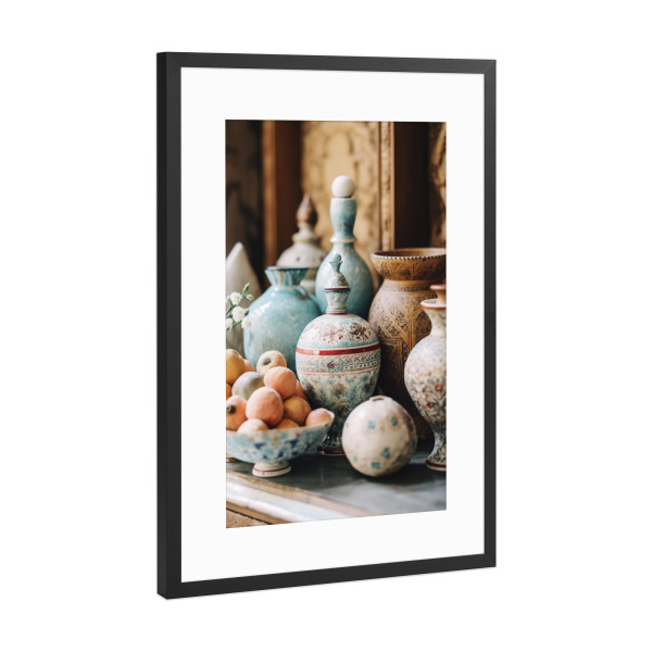 Poster mit Rahmen Schwarz (Metallic) "Moroccan Still Life (Seven)" artboxONE - Reise