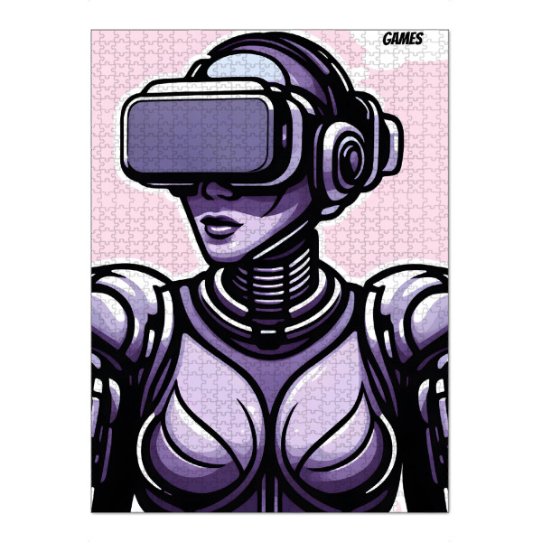 Puzzle Ravensburger "WePlayGames" artboxONE - Comic - Tech,Techno,Comic,Art,Geek,Games,Gaming,Virtual,Vr,Pop art,Purple,Portrait,Future,Futuristic