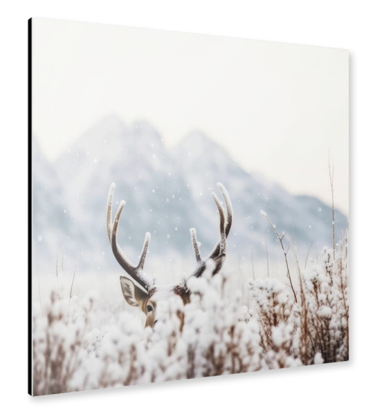 Alu-Dibond "Schüchterner Hirsch" 30x30 cm artboxONE