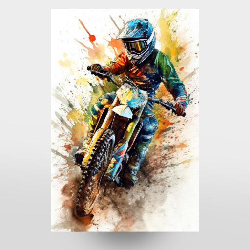 Motorcycle racing sport art A