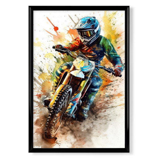 Motorcycle racing sport art A