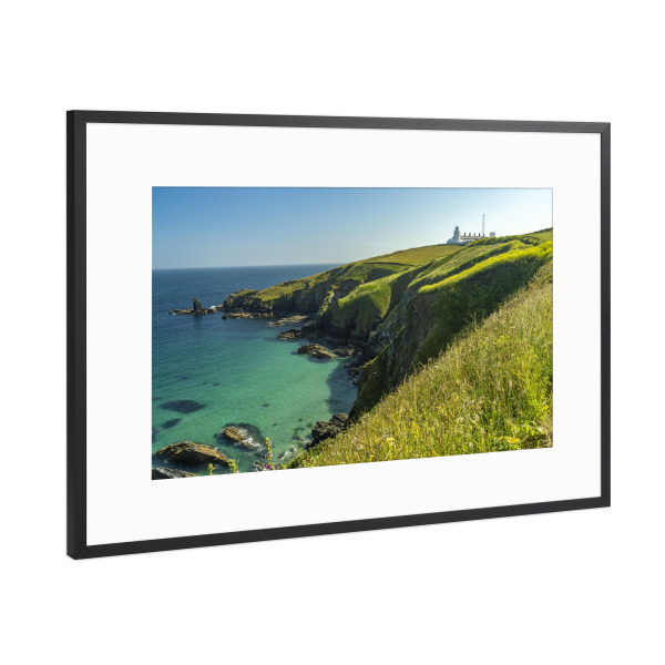 Poster mit Rahmen Schwarz (Metallic) "Lizard Lighthouse, Cornwall" artboxONE - Natur,Reise
