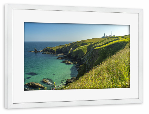 Poster mit Rahmen weiß "Lizard Lighthouse, Cornwall" artboxONE - Natur,Reise