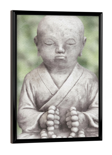 Poster mit schwarzem Rahmen "Zen-Statue F" artboxONE - Natur,Floral,Architektur - Statue,Gebet,Religion,Zen