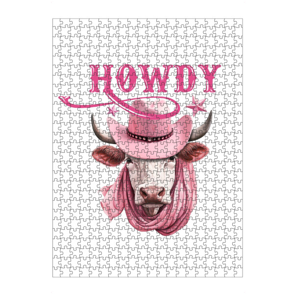 artboxONE Puzzle "Hallo Hochlandkuh-Kunst" artboxONE - Typografie,Tiere,Buchstaben,Lustig