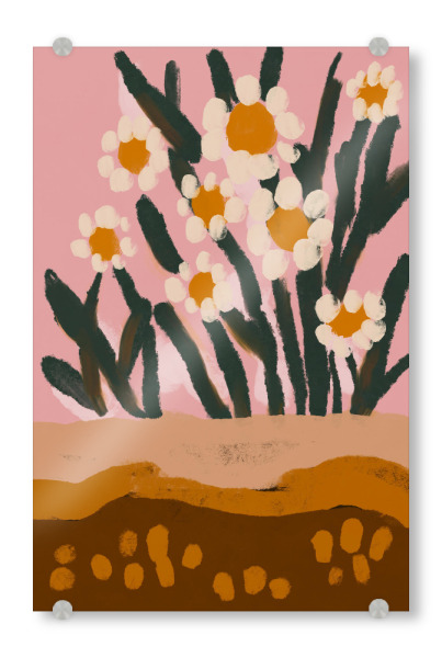 Acrylglasbild "Blumen Im Garten" artboxONE - Floral,Abstrakt,Für Mama