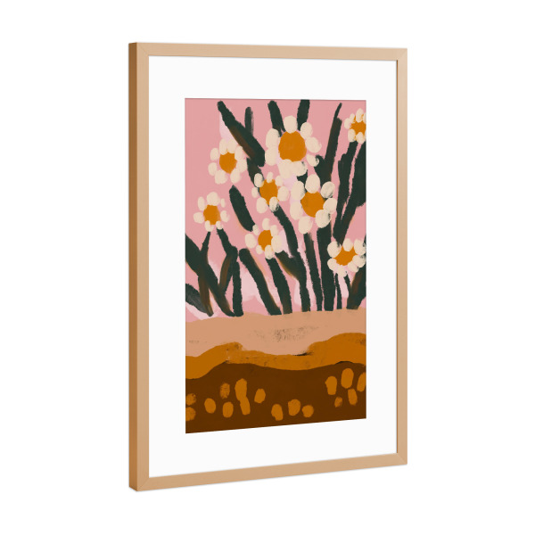 Poster mit Rahmen Kupfer "Blumen Im Garten" artboxONE - Floral,Abstrakt,Für Mama