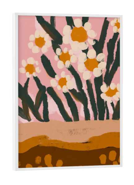 Poster mit weißem Rahmen "Blumen Im Garten" artboxONE - Floral,Abstrakt,Für Mama