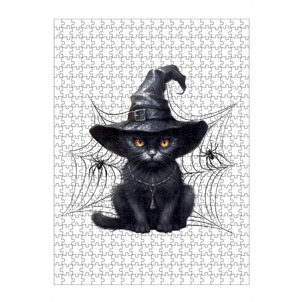 artboxONE Puzzle "Spooky Black Cat Witch Hat" artboxONE - Tiere,Festivals,Halloween