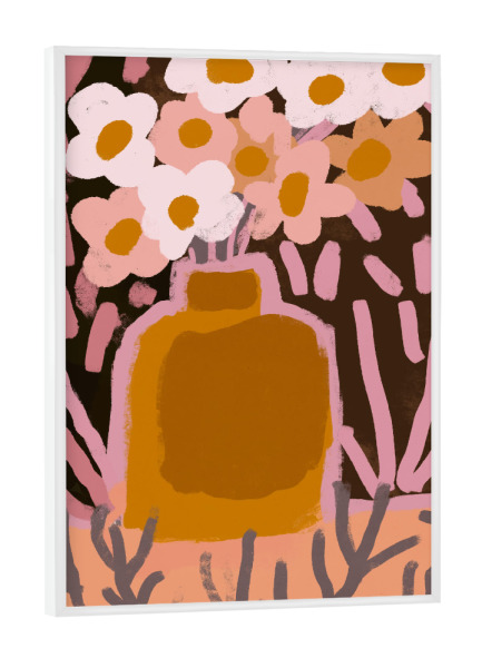 Poster mit weißem Rahmen "Blumenstrauss In Vase" artboxONE - Floral,Abstrakt,Für Mama