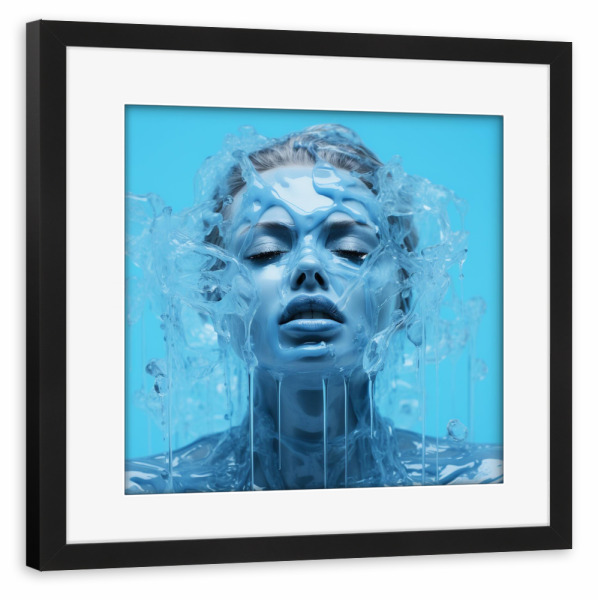 Poster mit Rahmen schwarz "FRAU IM EIS" artboxONE - Fashion,Für Mama - Frau,Eis,Winter,Weiß