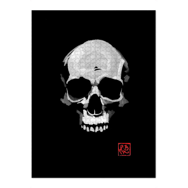 Puzzle Ravensburger "Totenkopf in Schwarz" artboxONE - Halloween - Schädel,Sumie,Japan - Bild schädel