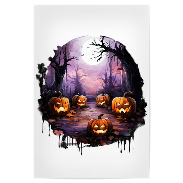 Poster "Gruselige Waldkürbis-Designs" artboxONE - Natur,Abstrakt,Festivals,Halloween