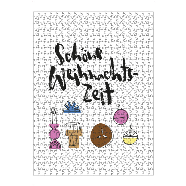 Puzzle Ravensburger "Schöne Weihnachtszeit" artboxONE - Typografie - Weihnachten,Illustration,Christmas,Weihnachtszeit,Skandi,Lebkuchen,Kerzen
