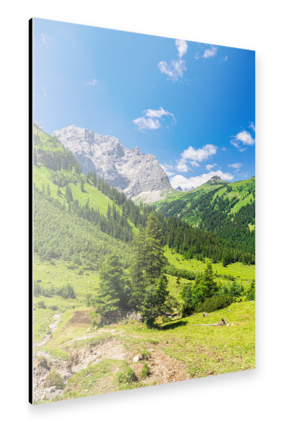 Alu-Dibond "Tal, Gebirge, Wolken" 30x20 cm artboxONE