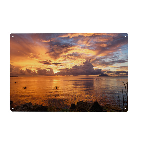 Metall Poster "Sonnenuntergang auf Sulawesi" artboxONE - Natur,Reise,Reise / Strand und Meer