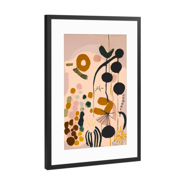 Poster mit Rahmen Schwarz (Metallic) "Verspielte Impression" artboxONE - Floral,Abstrakt,Für Mama