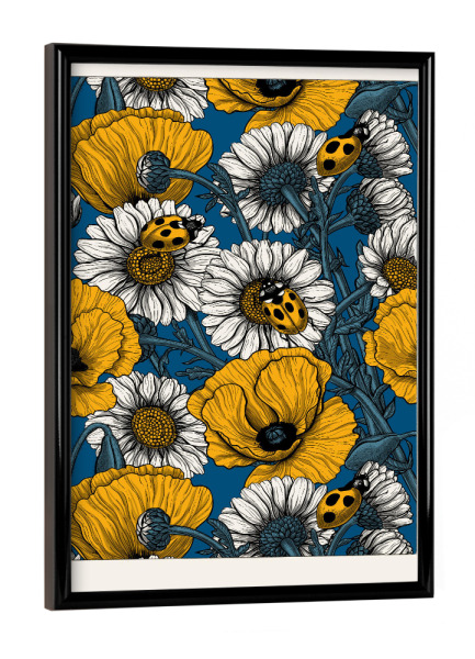 Poster mit schwarzem Rahmen "Kirilova - Die Wiese" artboxONE - Natur,Floral,Tiere
