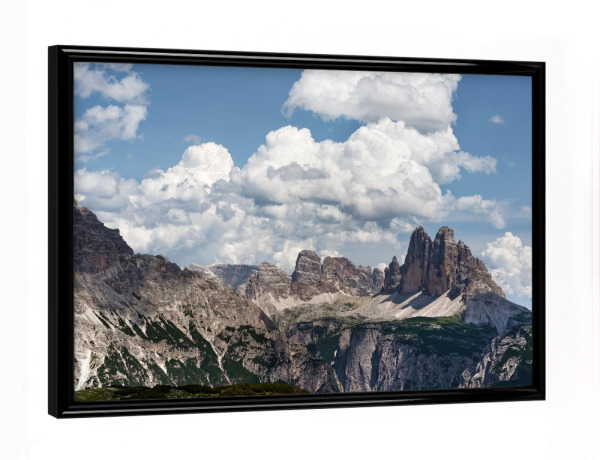 Poster mit schwarzem Rahmen "Drei Zinnen Panoramablick" artboxONE - Natur,Reise / Länder