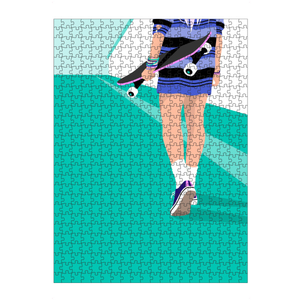 Puzzle Ravensburger "Skater Girl im Sommer unterwegs" artboxONE - Für Kinder,Menschen,Sport