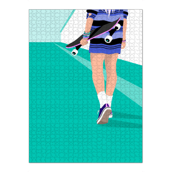 Puzzle Ravensburger "Skater Girl im Sommer unterwegs" artboxONE - Für Kinder,Menschen,Sport