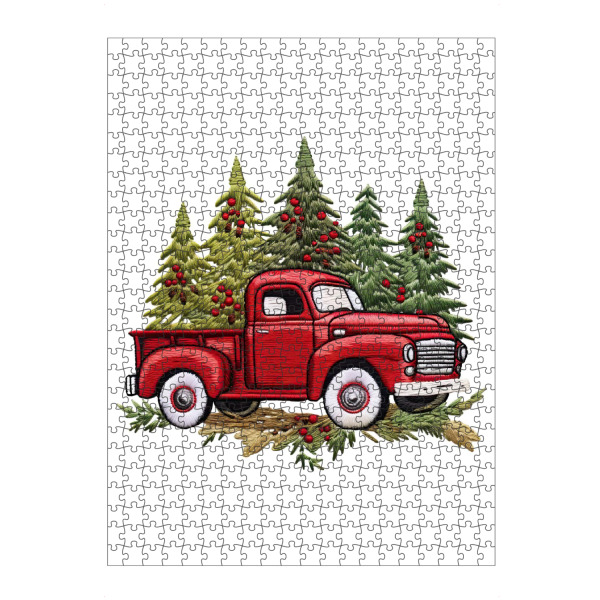 Puzzle Ravensburger "Roter Weihnachtstruck" artboxONE - Für Kinder,Automobile,Weihnachten,Für Mama,Festivals