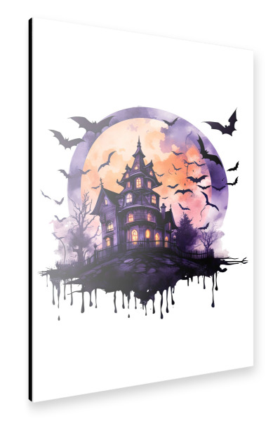 Alu-Dibond "Halloween-Haus" 30x20 cm artboxONE