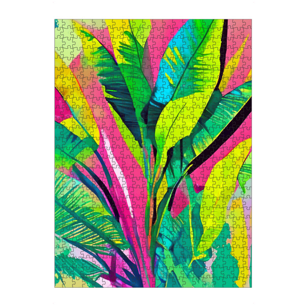 artboxONE Puzzle "Rosa Sommer- und Bananenblätter" artboxONE - Natur,Abstrakt