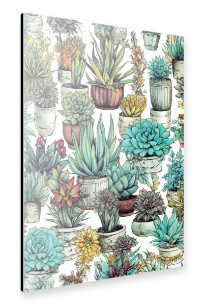 Alu-Dibond "Sukkulenten und Kakteen E" 30x20 cm artboxONE