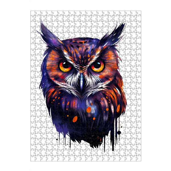 artboxONE Puzzle "Lila Eule" artboxONE - Tiere,Festivals,Halloween - Lila,Eule,Design,Grafikdesign,Druck,Fantasie,Vogel,Eulenkunst,Illustration