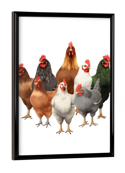 Poster mit schwarzem Rahmen "Chicken Coop Decor Farm Artwork" artboxONE - Für Kinder,Tiere,Für Mama,Für Papa,Festivals
