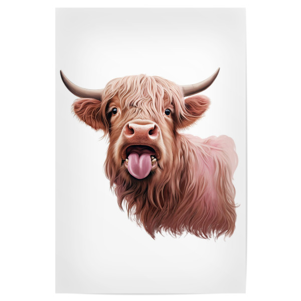 Poster 30x20 cm "Lustiges launisches Kuh-Design" artboxONE - Für Kinder,Tiere,Für Mama,Lustig