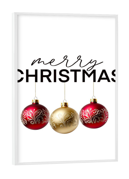 Poster mit weißem Rahmen "Christmas Balls Holiday Decoration" artboxONE - Weihnachten,Buchstaben,Festivals
