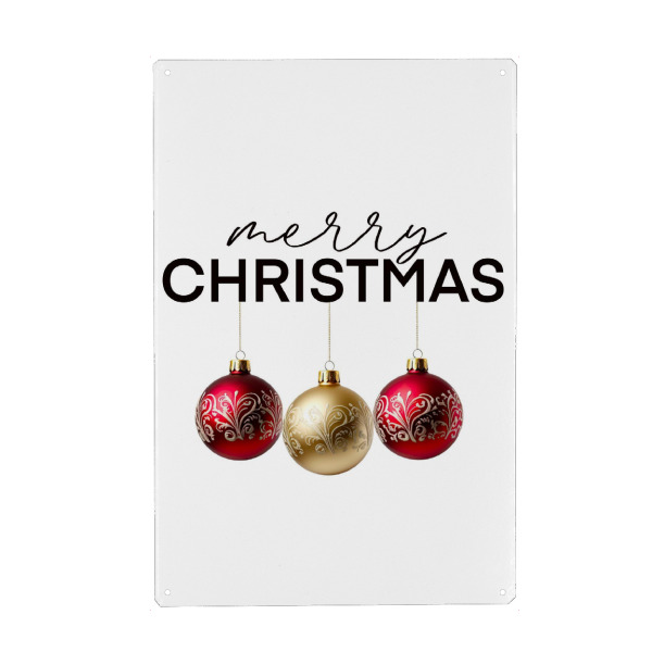 Metall Poster "Christmas Balls Holiday Decoration" artboxONE - Weihnachten,Buchstaben,Festivals