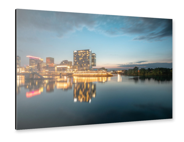 Alu-Dibond "Düsseldorf Blaue Stunde" 30x20 cm artboxONE
