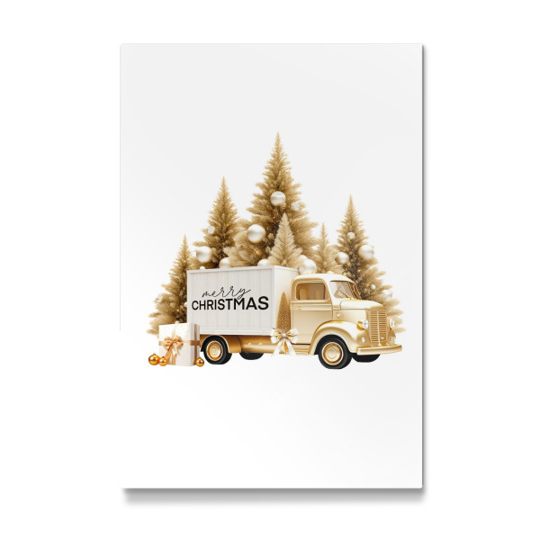 Galerie-Print "Goldenes Weihnachtsauto-Design" 30x20 cm artboxONE